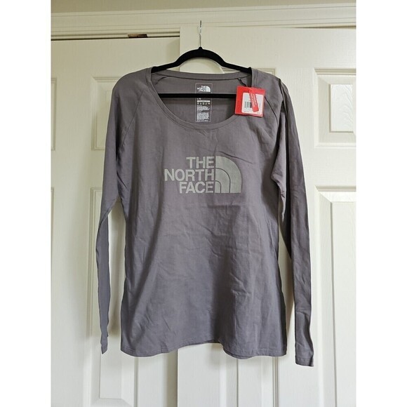 The North Face Women's Classic Fit Long-Sleeve Half Dome T-Shirt Gray LARGE NEW - Picture 1 of 6
